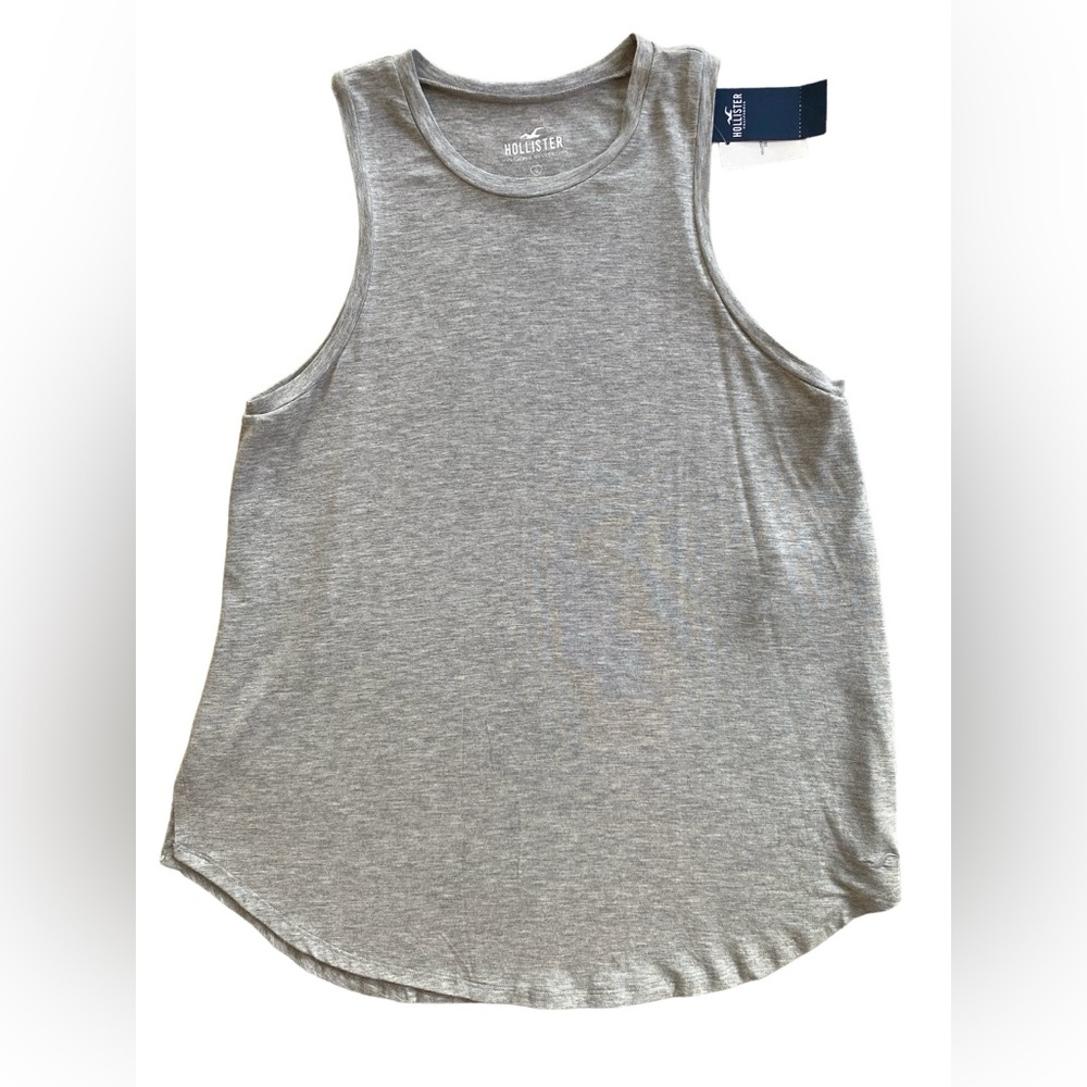 🆕 NWT Hollister Indispensable Tank Top Grey W/Womens Size S